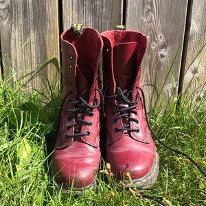 Doc Martens. Deep red, size 8 UK, 7 US, 39 CDN.
